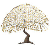 Mid Century C. Jere Style Tree Wall Sculpture, circa 1970